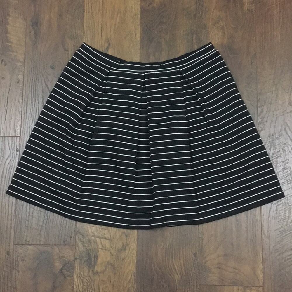 Max Studio box pleat striped skirt
